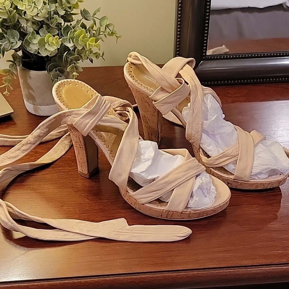 ESP faux leather wrap sandals